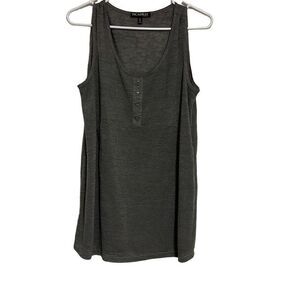 Picadilly Women's Gray Sleeveless Scoop Neck Button Top Size Extra Large